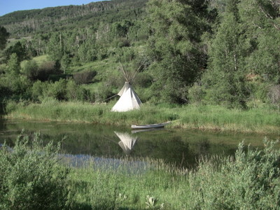 Teepee and Canoe.